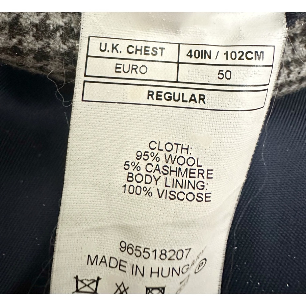 Like New Zegna Windowpane Plaid Cashmere & Wool Sport jacket Blue Gray Sz 50 R - Picture 17 of 17